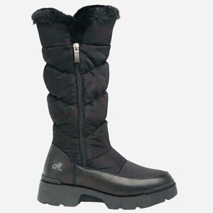 RELOGIOUS COMFORT QUILTED  WINTER TALL ZIP BOOTS FLEECE INTERIOR W/UR TRIM SZ 9